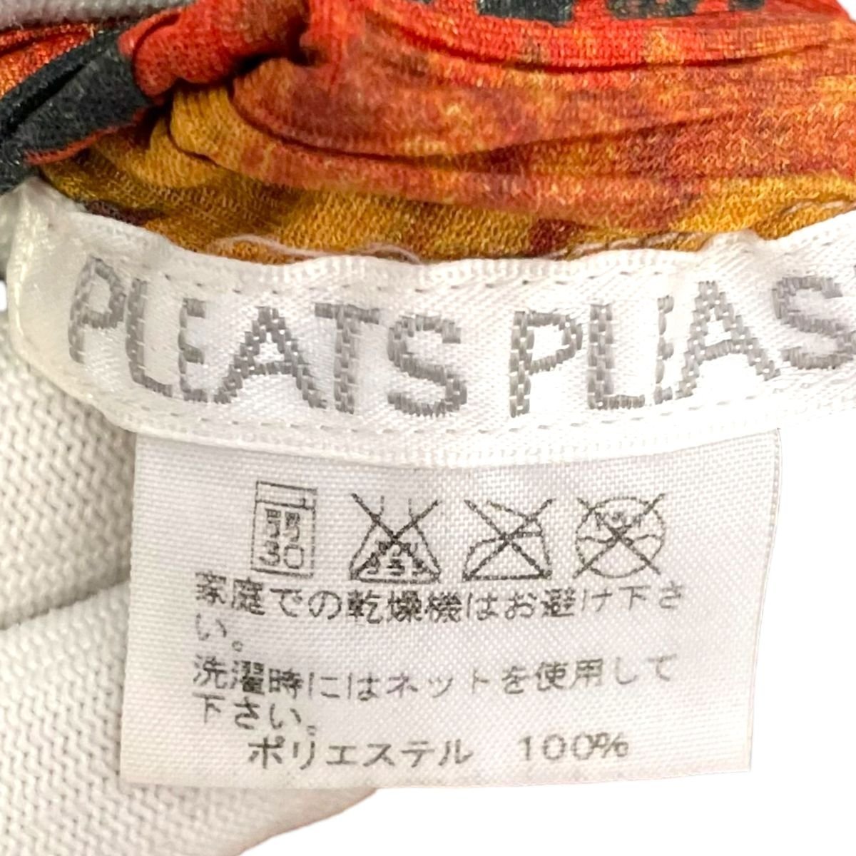 美品 PLEATS PLEASE プリーツプリーズ イッセイミヤケ よろけ縞 長袖 バルーンブラウス カットソー 3 マルチカラー ◆_画像5