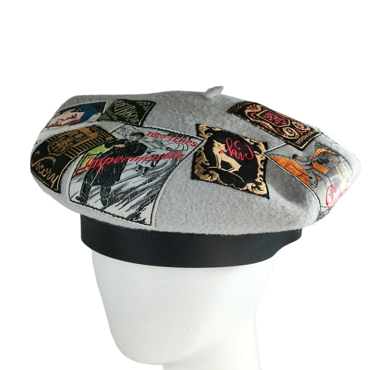 美品 LAULHERE ロレール ERIDAN エリダン ナージュ ベレー帽 帽子 LAU00285 箱付き グレー J0203_画像1