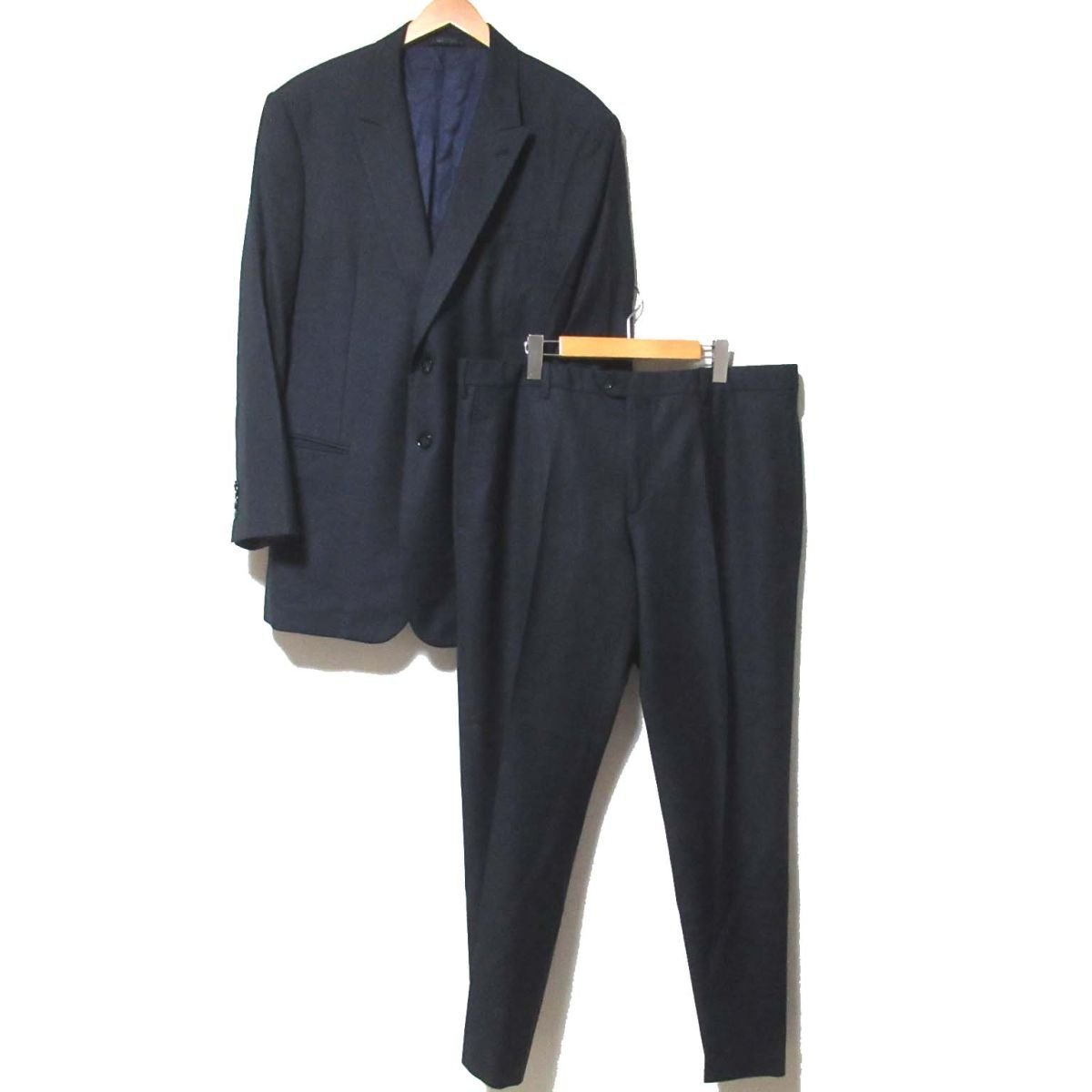  beautiful goods GIORGIO ARMANIjoru geo Armani TRADER BLU tailored jacket + slacks pants suit setup 58R navy 