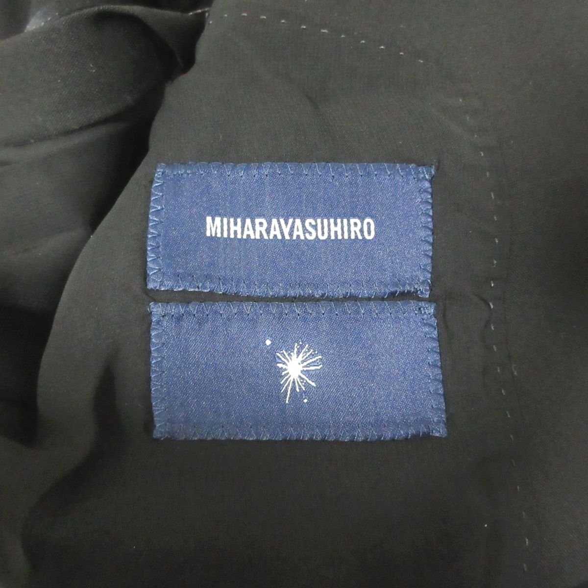 美品 Maison MIHARA YASUHIRO メゾンミハラヤスヒロ 襟シルク100％ シングル 1B スモーキングジャケット S ブラック 031_画像3