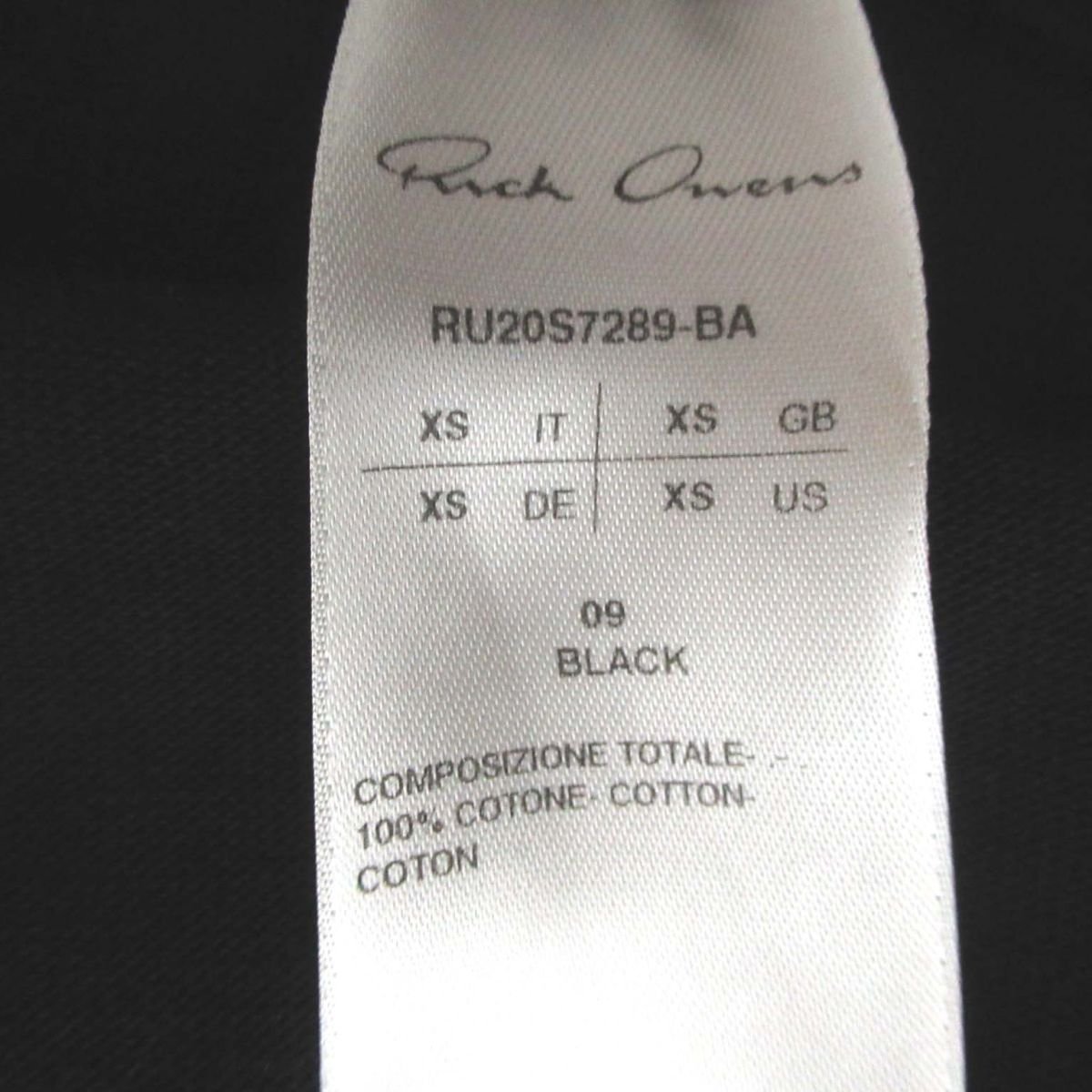 美品 20SS Rick Owens リックオウエンス Zip Front Track Jacket ジップアップ トラックジャケット RU20S7289-BA XSサイズ ブラック_画像6