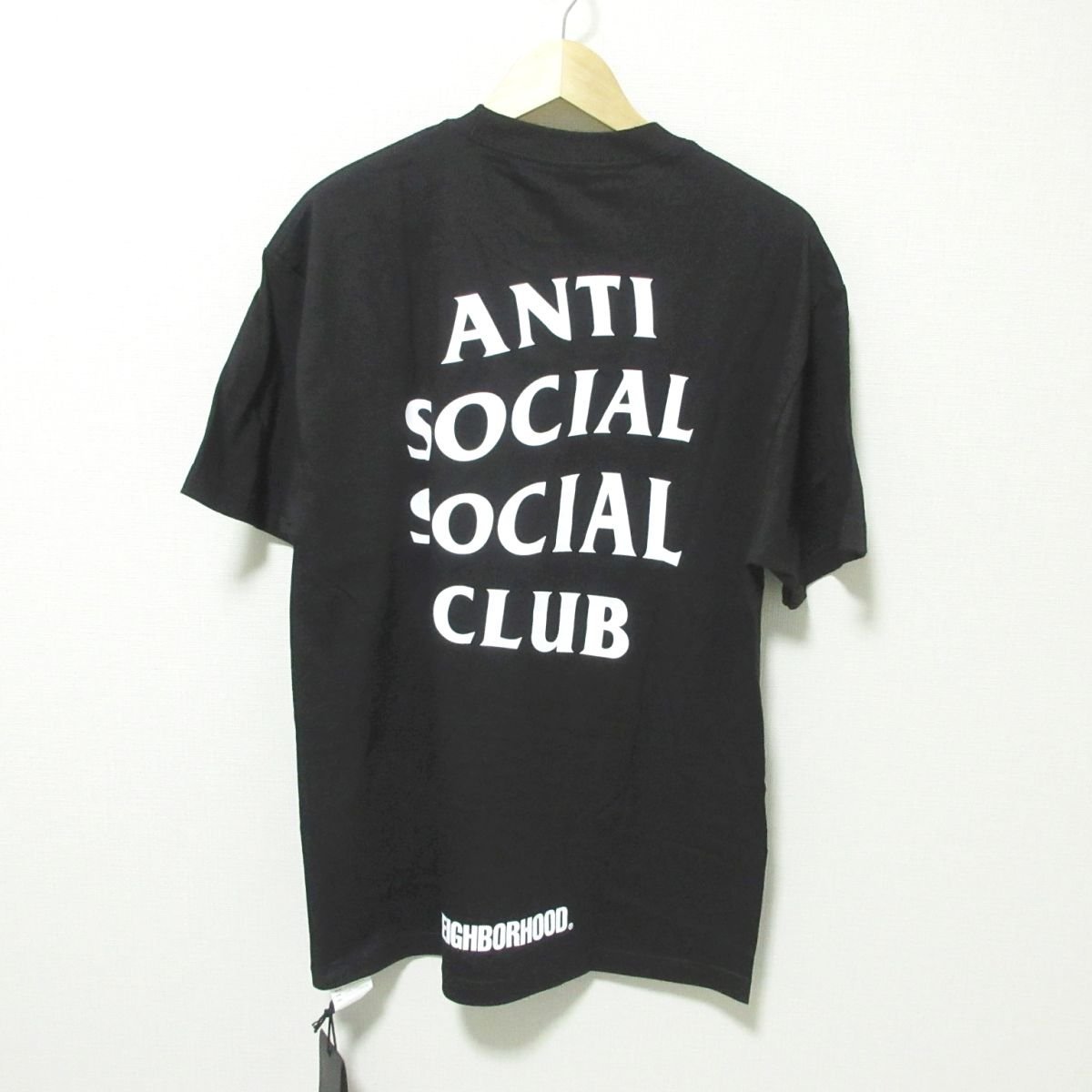 新品 未使用 NEIGHBORHOOD ネイバーフッド×アンチソーシャルソーシャルクラブ プリント 半袖 Tシャツ カットソー L ブラック 031の画像2