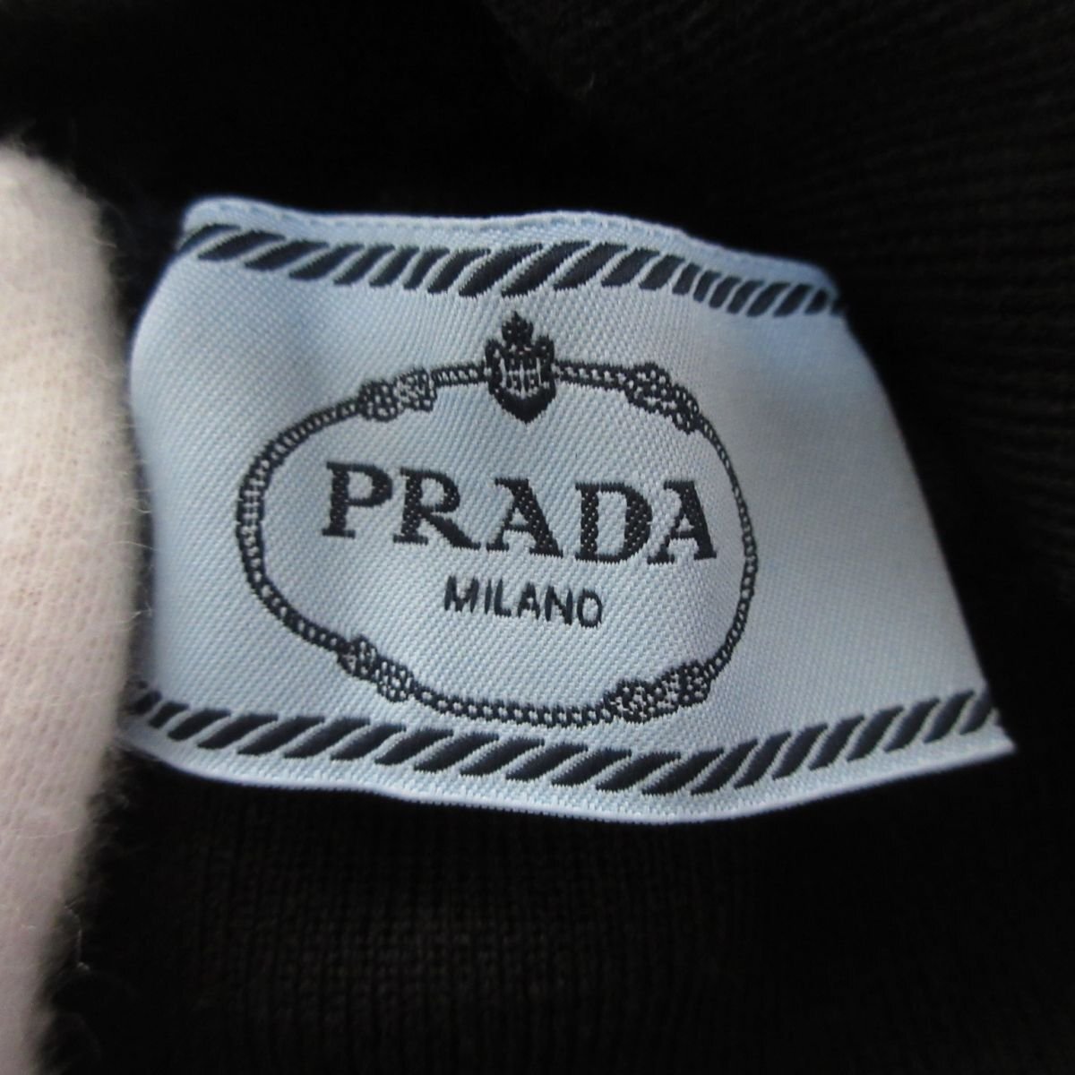  новый товар не использовался 22SS PRADA Prada ta-toru шея длинный рукав ребра вязаный свитер размер 36 черный 