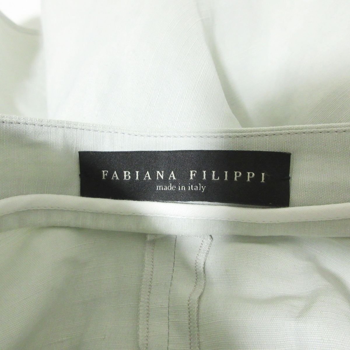 美品 Fabiana Filippi ファビアナフィリッピ リネンブレンド ロング丈 アシンメトリー フレアスカート XS ライトブルー 032 ◆_画像3