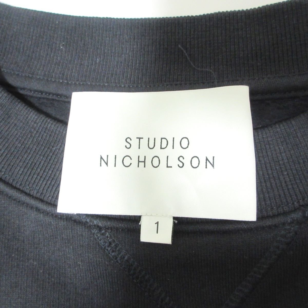 美品 Studio Nicholson スタジオニコルソン OVERSIZED JERSEY TEE オーバーサイズ Tシャツ カットソー 1 ネイビー 032 ◆_画像3