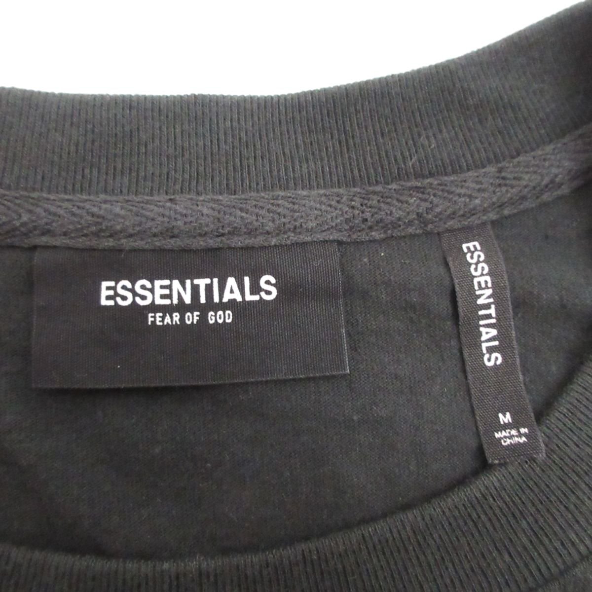 美品 FOG ESSENTIALS エッセンシャルズ クルーネック ロゴプリント 半袖 Tシャツ カットソー オーバーサイズ M ブラック_画像5