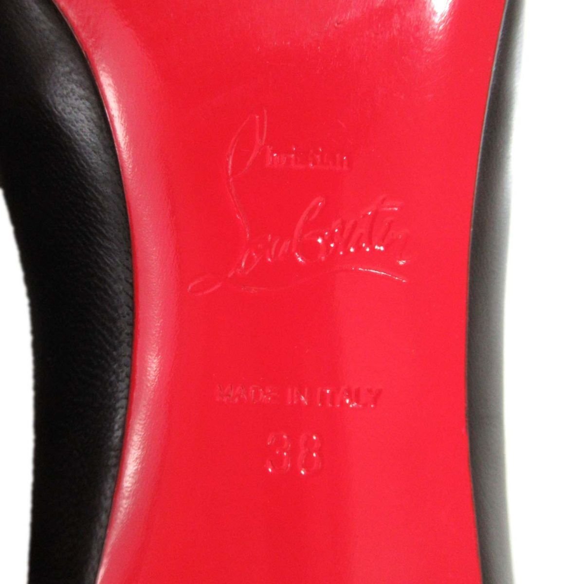 美品 Christian Louboutin クリスチャンルブタン KATE 55 NAPPA レザー ポインテッドトゥ パンプス 38サイズ 25cm相当 ブラック_画像8