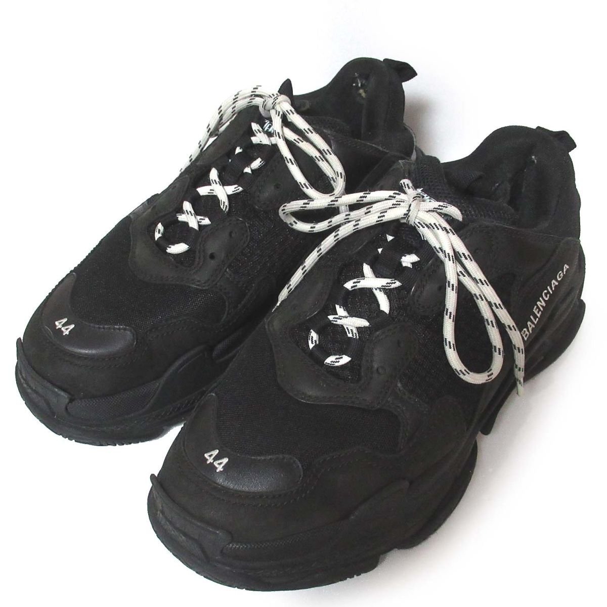 ほぼ美品 19AW BALENCIAGA バレンシアガ TRIPLE S TRAINERS トリプルS ダッドシューズ スニーカー 534217 希少サイズ 44 29cm ブラック_画像1