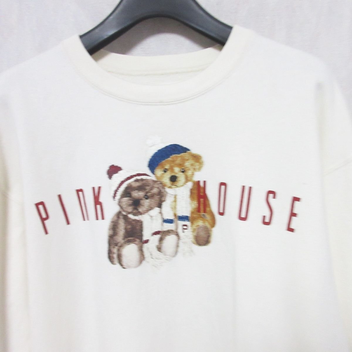  хорошая вещь PINK HOUSE Pink House Bear медведь Logo тренировочный футболка P0173UAL43 B M белый *