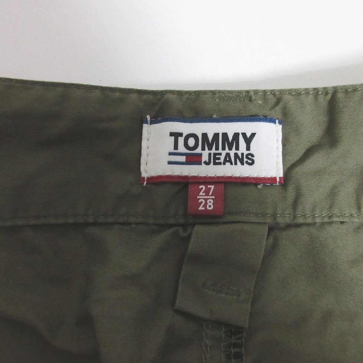 美品 TOMMY JEANS トミー ベルト付き ロング カーゴパンツ 27/28 カーキ ◆_画像5