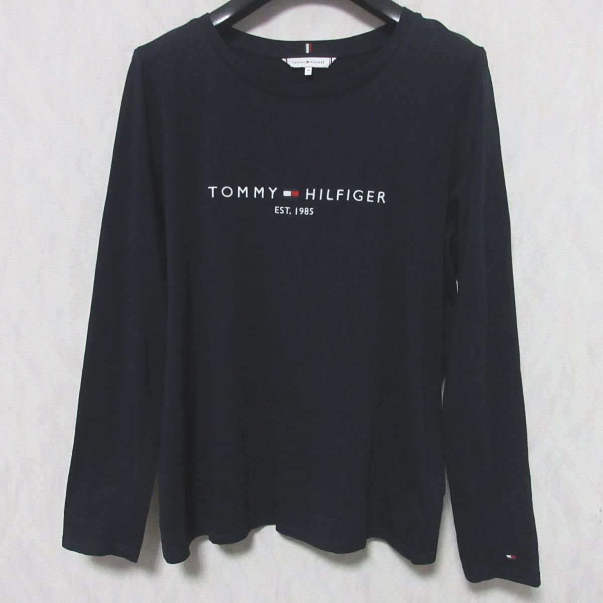 新品同様 TOMMY HILFIGER トミーヒルフィガー 長袖 Tシャツ カットソー M ネイビー ◆_画像1