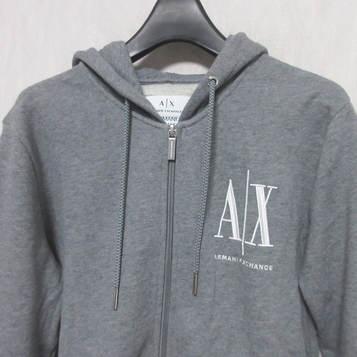 美品 21SS ARMANI EXCHANGE アルマーニエクスチェンジ ICON スウェット パーカー 8NYM22 YJ68Z S グレー ◆_画像3