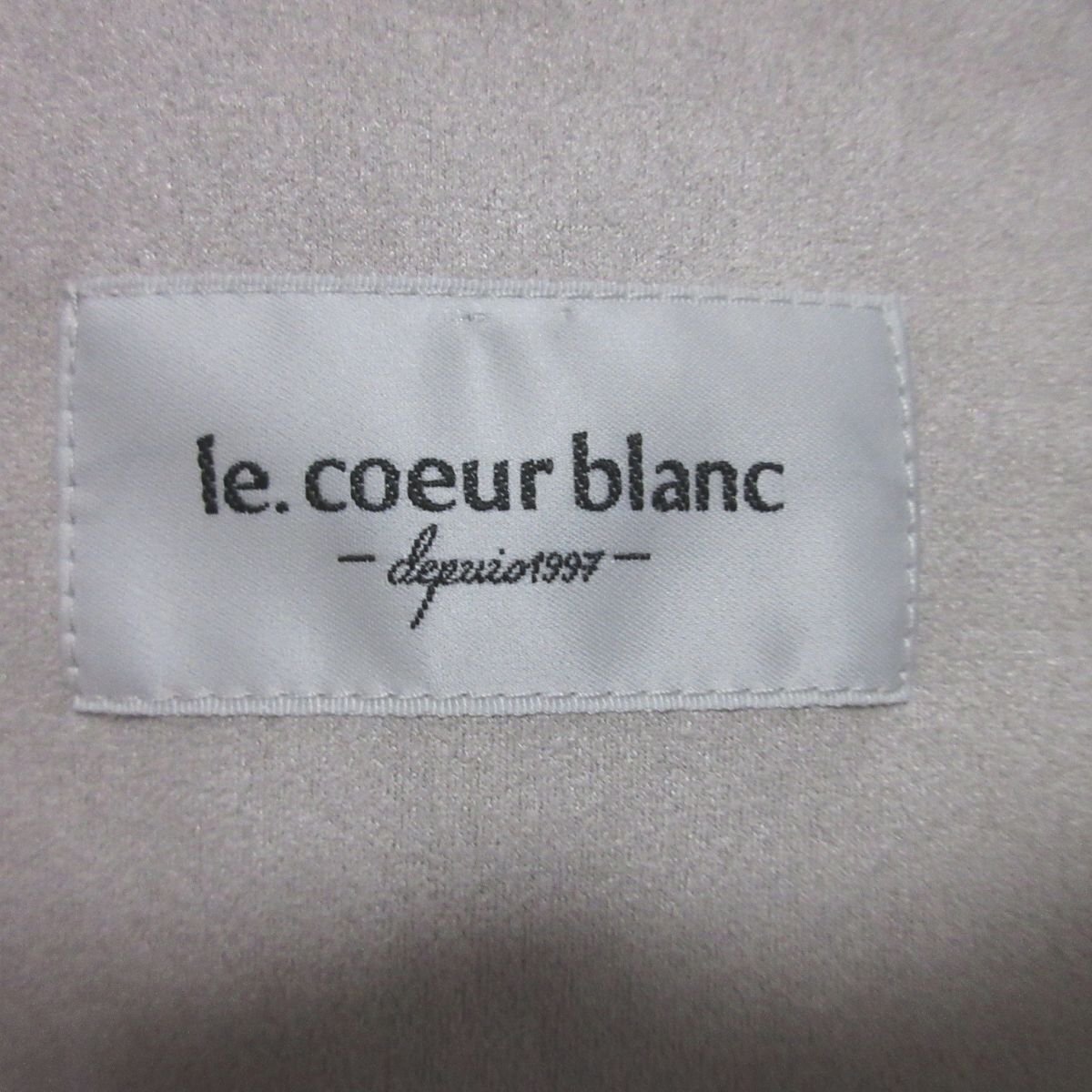 良品 le.coeur blanc ルクールブラン フェイクスエード Vネック コート 3022075802 36 グレージュ ◆_画像6