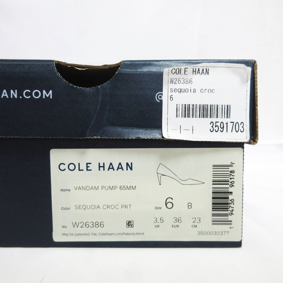 美品 COLE HAAN｜コールハーン 型押しレザー ポインテッドトゥ パンプス サイズ6B 約23cm ブラウン_画像10