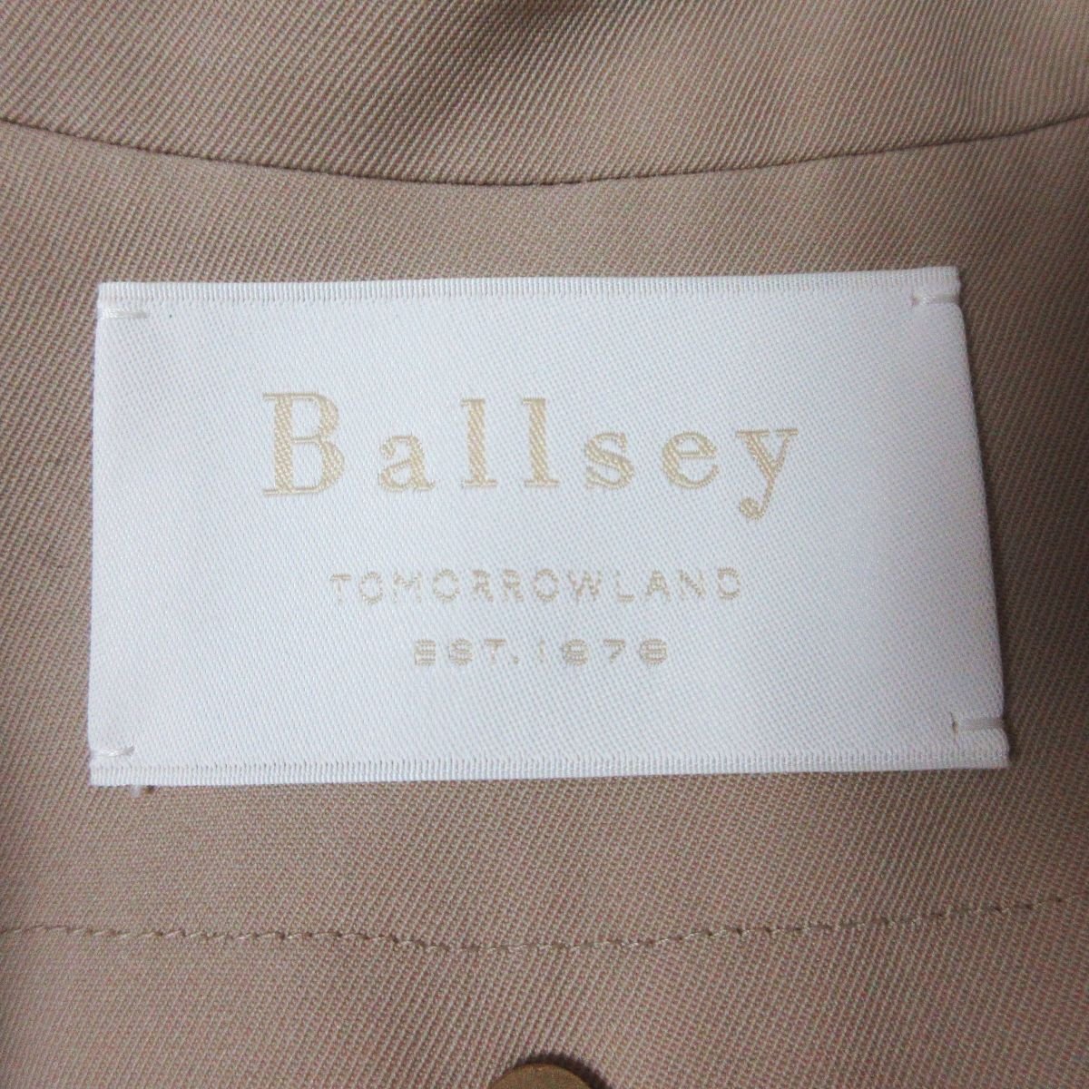  beautiful goods BALLSEY ball ji. Tomorrowland wool gyaba Gin gown trench coat size 34 beige 