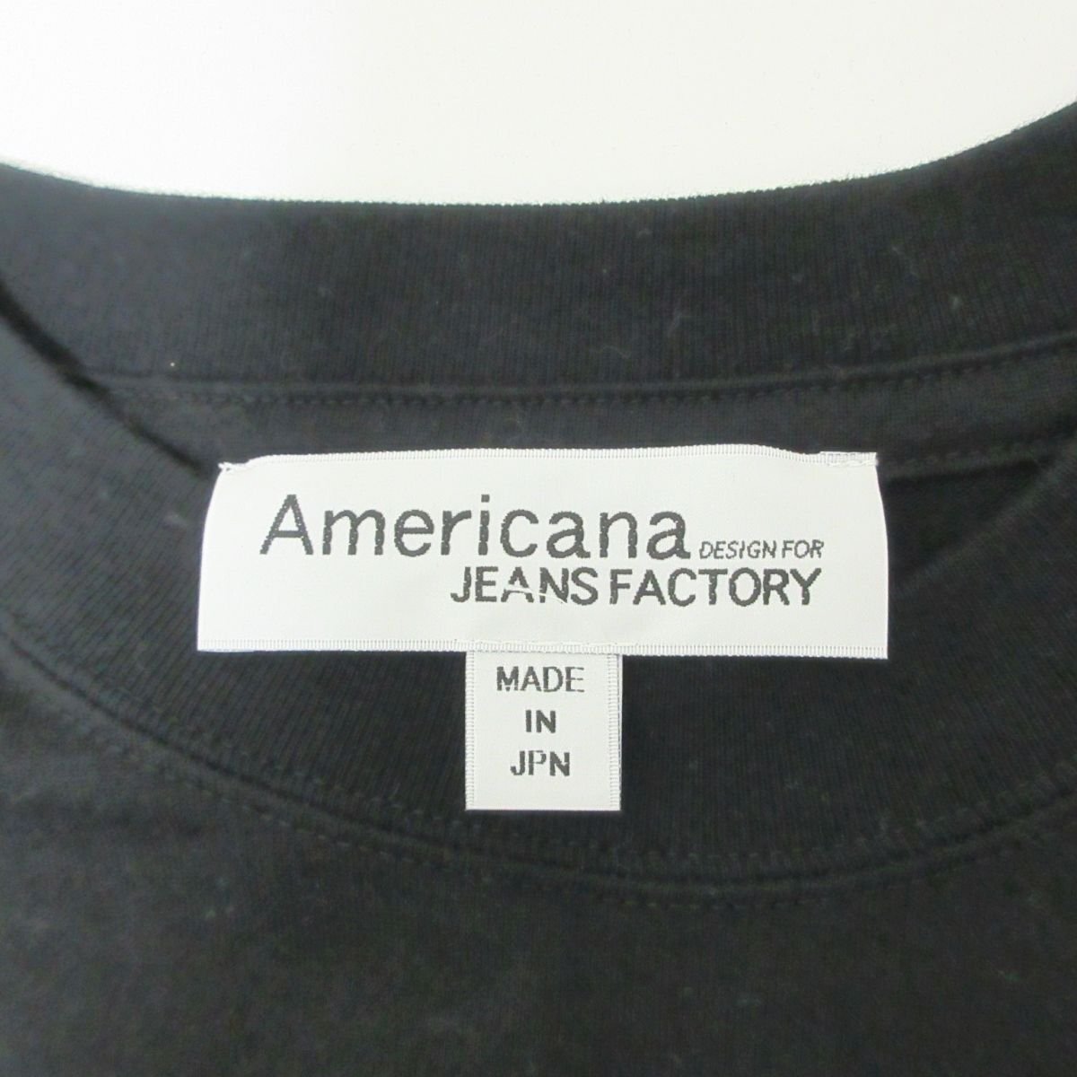 美品 AMERICANA アメリカーナ 長袖 Tシャツ カットソー オーバーサイズ ブラック 034 ◆_画像3