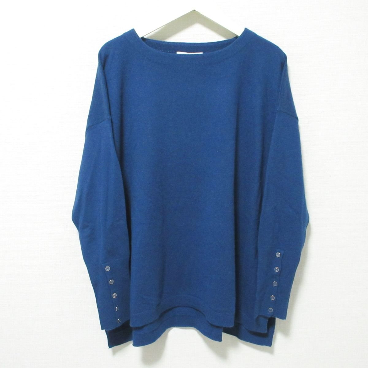  new goods unused 23AW Area Free jiyuuk long sleeve knitted sweater oversize 38 blue 034 *