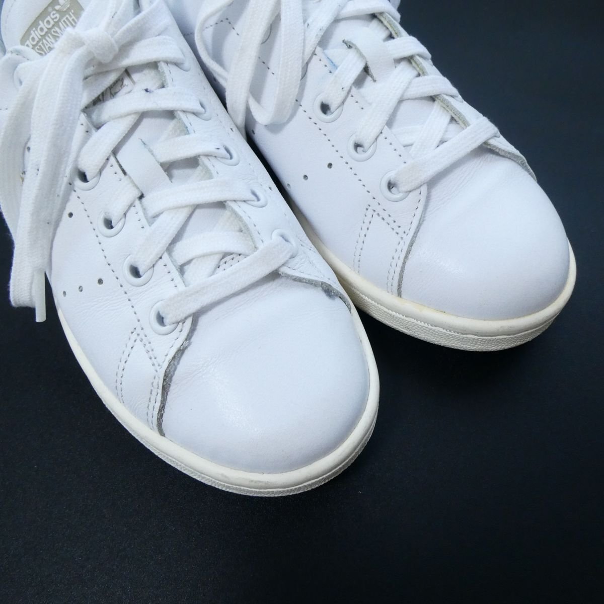  прекрасный товар adidas Adidas Originals Stansmith кожа low cut спортивные туфли BZ0460 22cm белый × серый 305 *