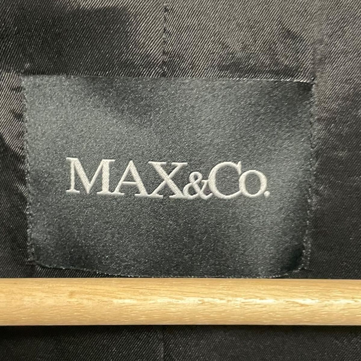 美品 MAX&Co. マックスアンドコー OVER COAT バイカラー ステンカラーコート 40 ブラック×ホワイト_画像8