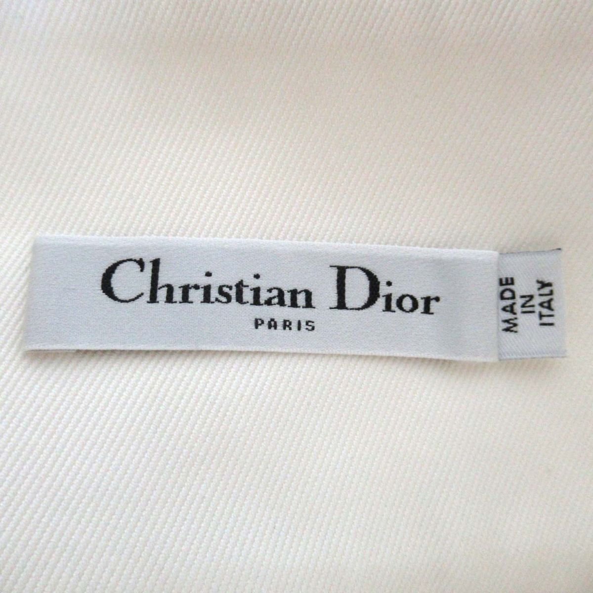 美品 23SS Christian Dior クリスチャンディオール ダブルベルトデザイン ハイウエスト クロップド ワイドパンツ 317P42A3101 F34 ホワイトの画像7