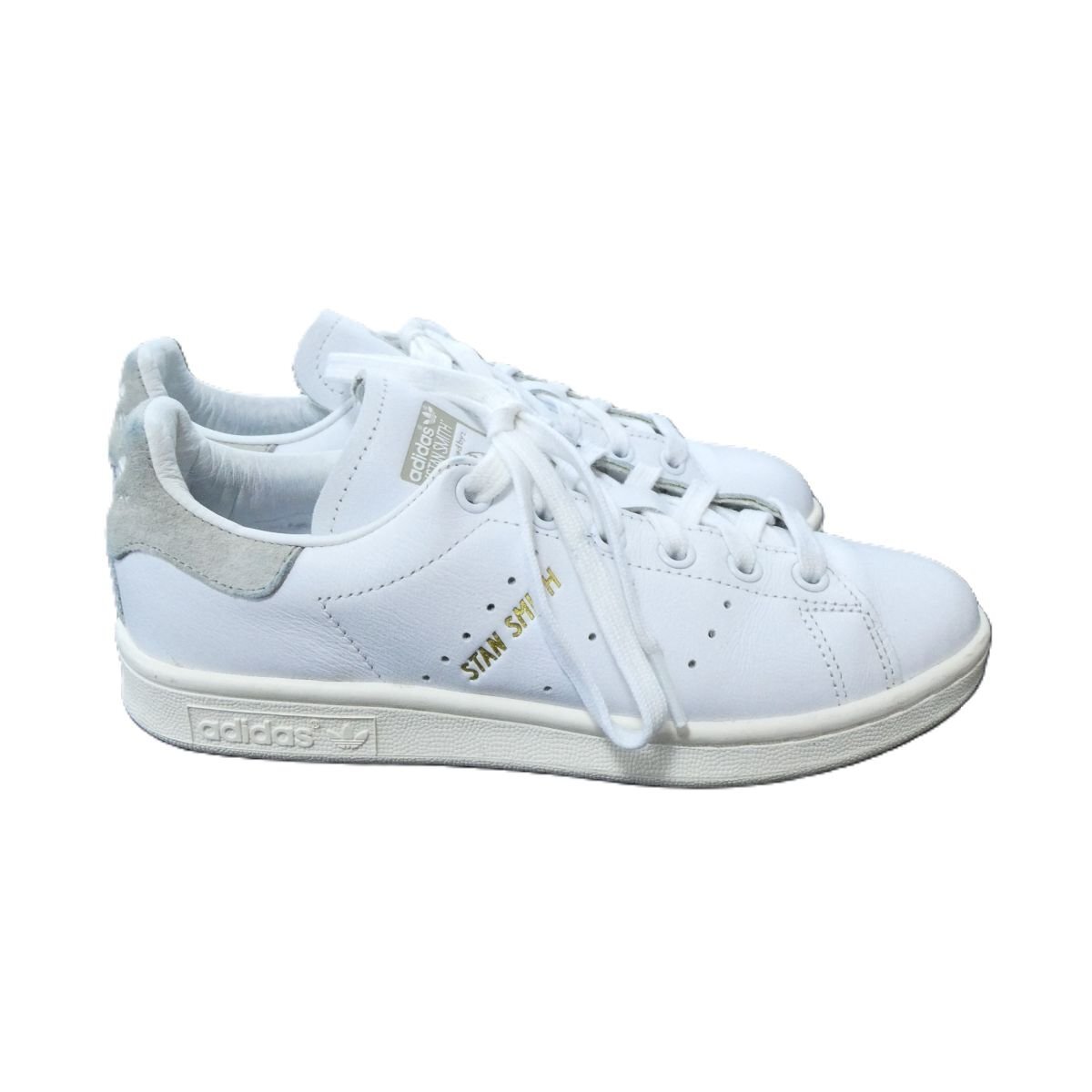  прекрасный товар adidas Adidas Originals Stansmith кожа low cut спортивные туфли BZ0460 22cm белый × серый 305 *