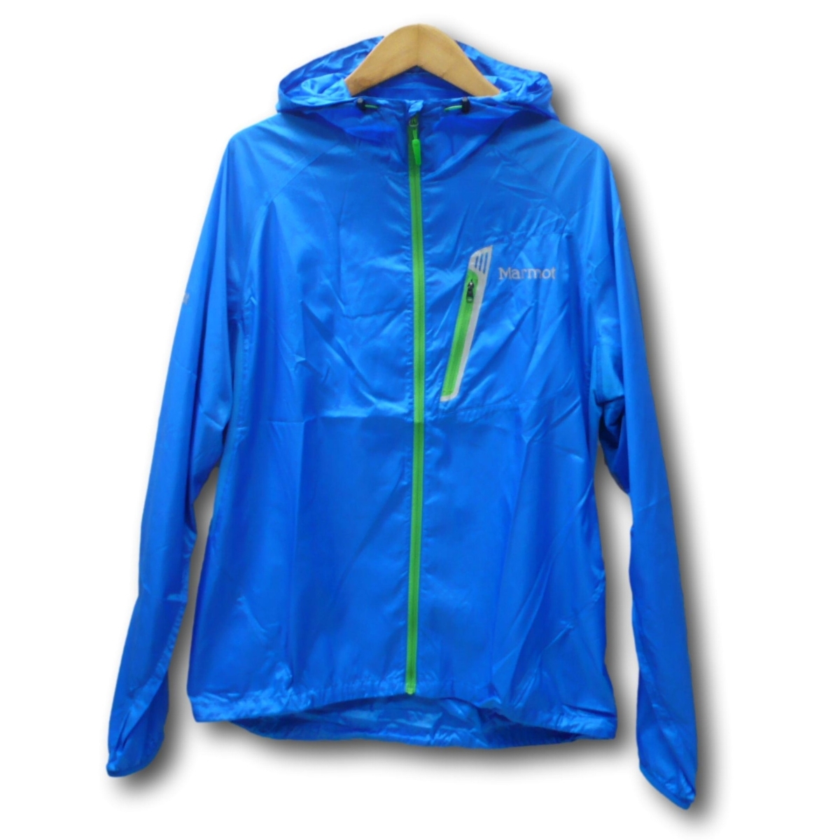 即決☆マーモット トレイル ウインド フーディー BLU/USA M （日本サイズLくらい）送料無料 登山 撥水 防風 ランニング ブルー