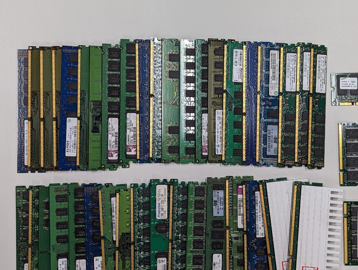 ★大量セット 85枚 PC用メモリ ジャンク SDRAM DDR1 DDR2 DDR3 SO-DIMM 金抽出 都市鉱山 RAM パソコン PCメモリ DDRの画像2
