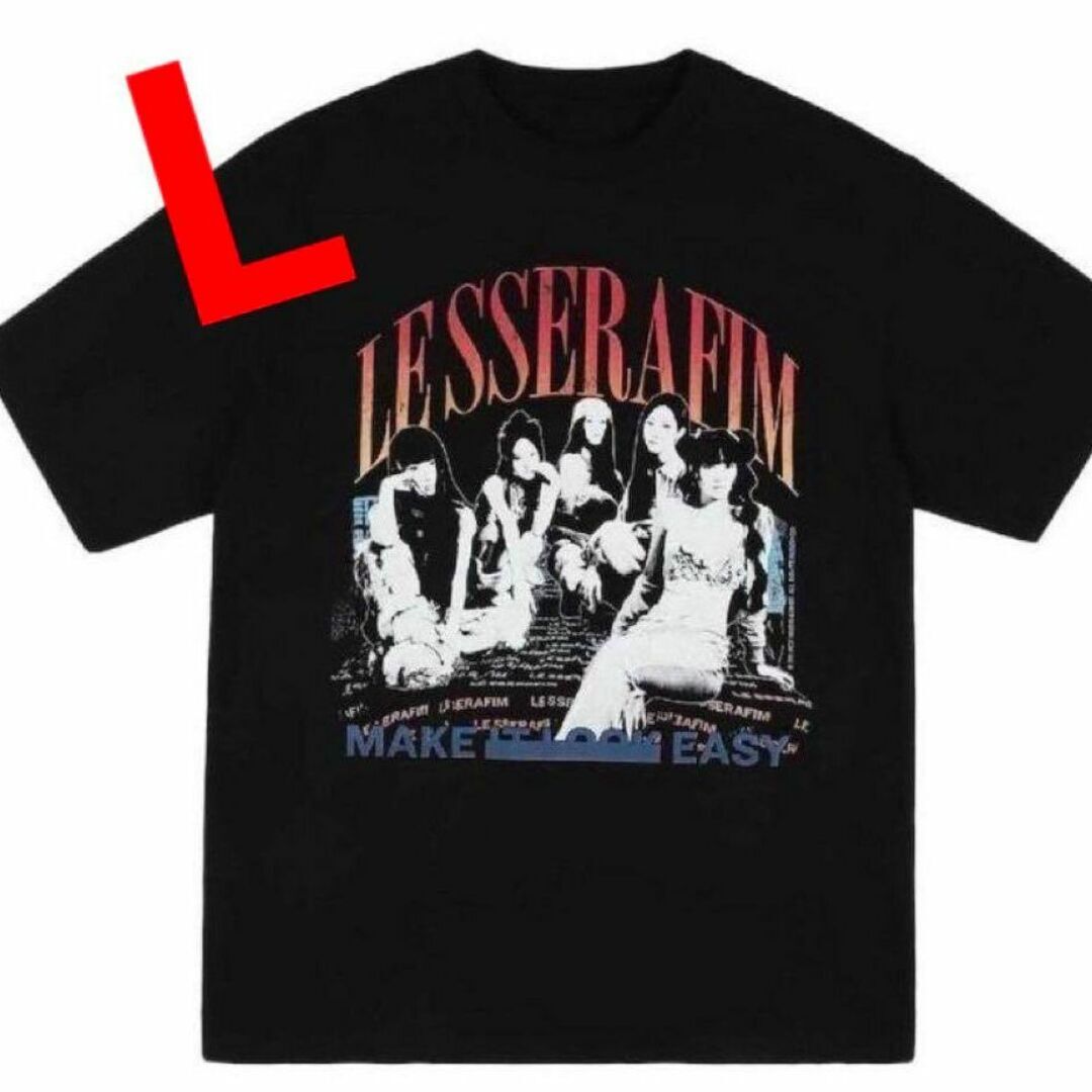 ルセラフィム ピーチーズ コラボ フォト Tシャツ Lサイズ_画像1