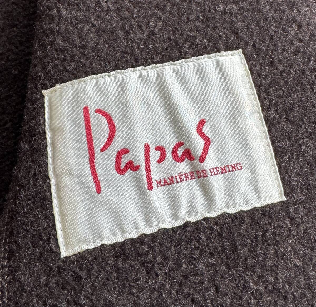 最高級【定価7万】Papas パパス ウールジャケット ダブルフェイス L メンズ【Pロゴ刺繍】メンズ 着心地抜群 日本製 ハーフコートの画像8