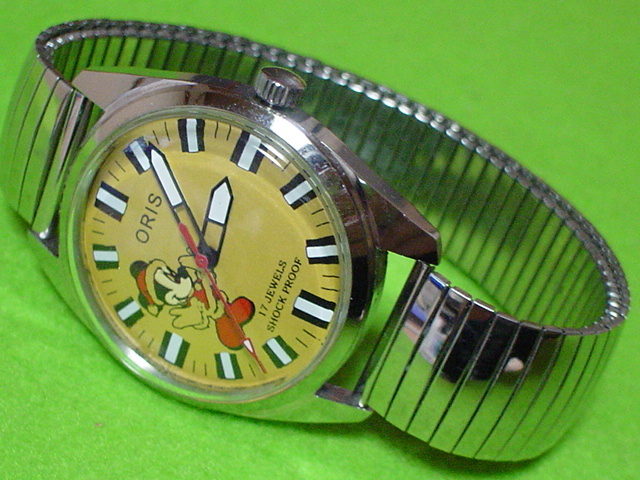 アンティーク　手巻き式　１７石　ORIS　SWISS　MADE　DISNEY　ミッキーマウス　腕時計_画像2