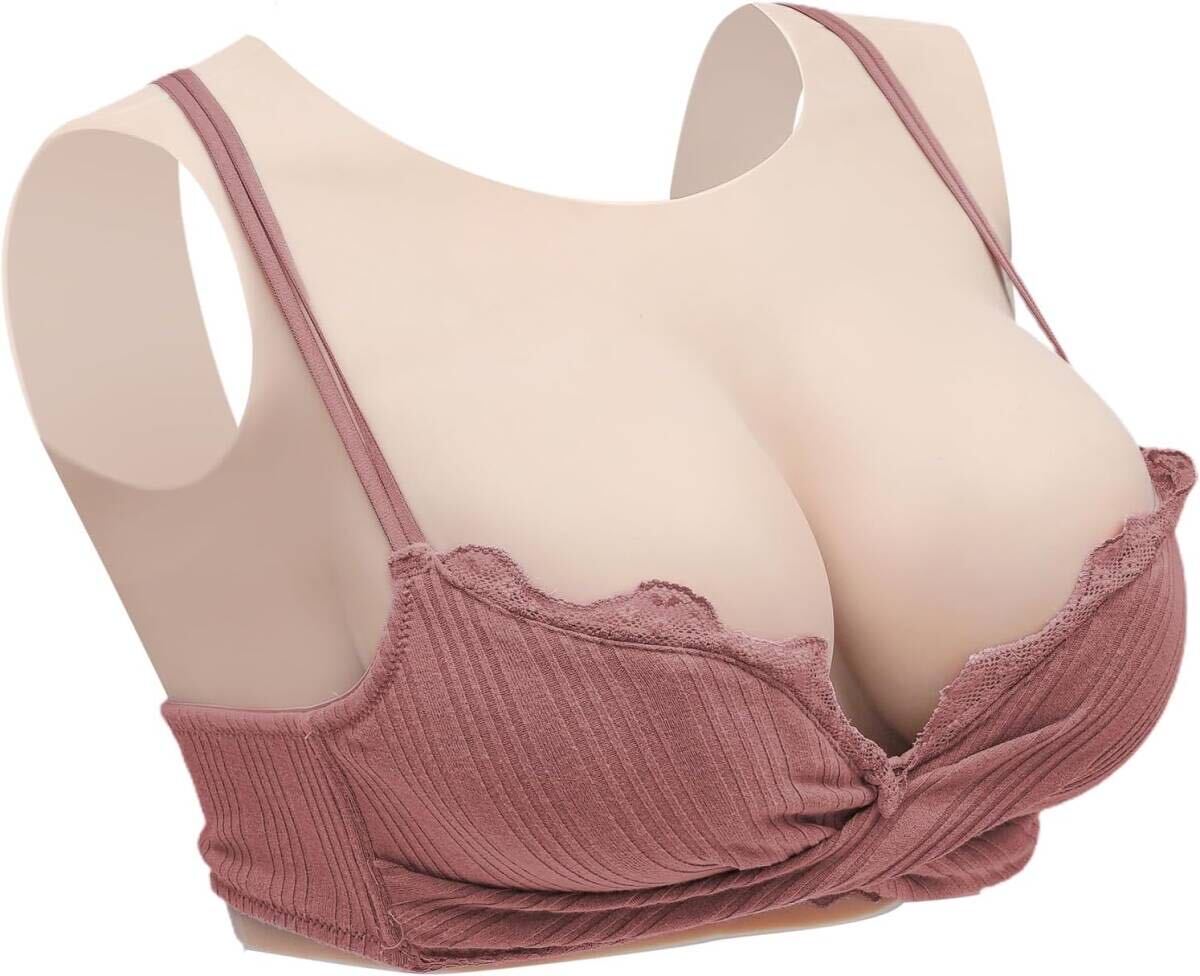 【25%OFF】 KUMIHO シリコンバスト バックレス シリコン 人工乳房 偽娘 男の娘 コスプレ 女装 偽胸 仮装 女装 胸 変装 軽量版 Bカップ 明るい肌色 その他