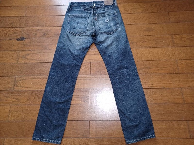 リーバイス 202 w31(平置き38.5cm) シンチバック 日本製 ユーズド加工 ポケットにダメージ