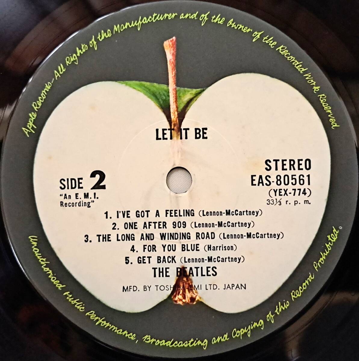 THE BEATLES : LET IT BE ビートルズ レット・イット・ビー 帯付き 国内盤 中古 アナログ LPレコード盤 1976年 EAS-80561 M2-KDO-1430の画像6