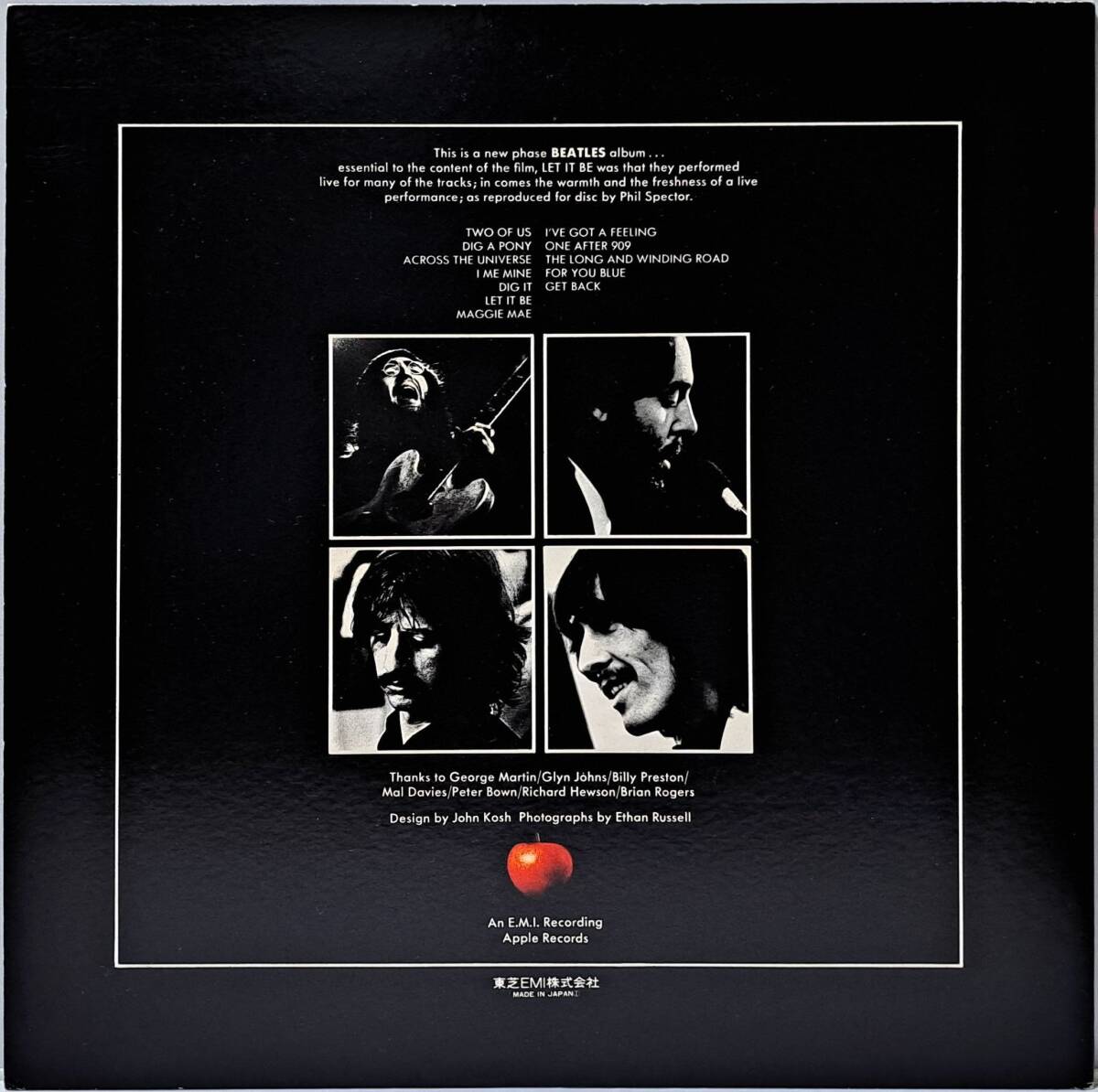 THE BEATLES : LET IT BE ビートルズ レット・イット・ビー 帯付き 国内盤 中古 アナログ LPレコード盤 1976年 EAS-80561 M2-KDO-1430の画像2