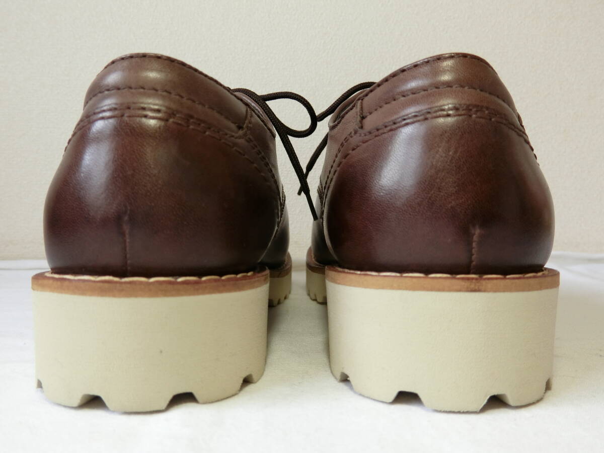 stefanorossi　ステファノロッシ　EU40　25cm～25.5cm　レザーシューズ　革靴　茶　プレーントゥ　スニーカー　未使用_画像5