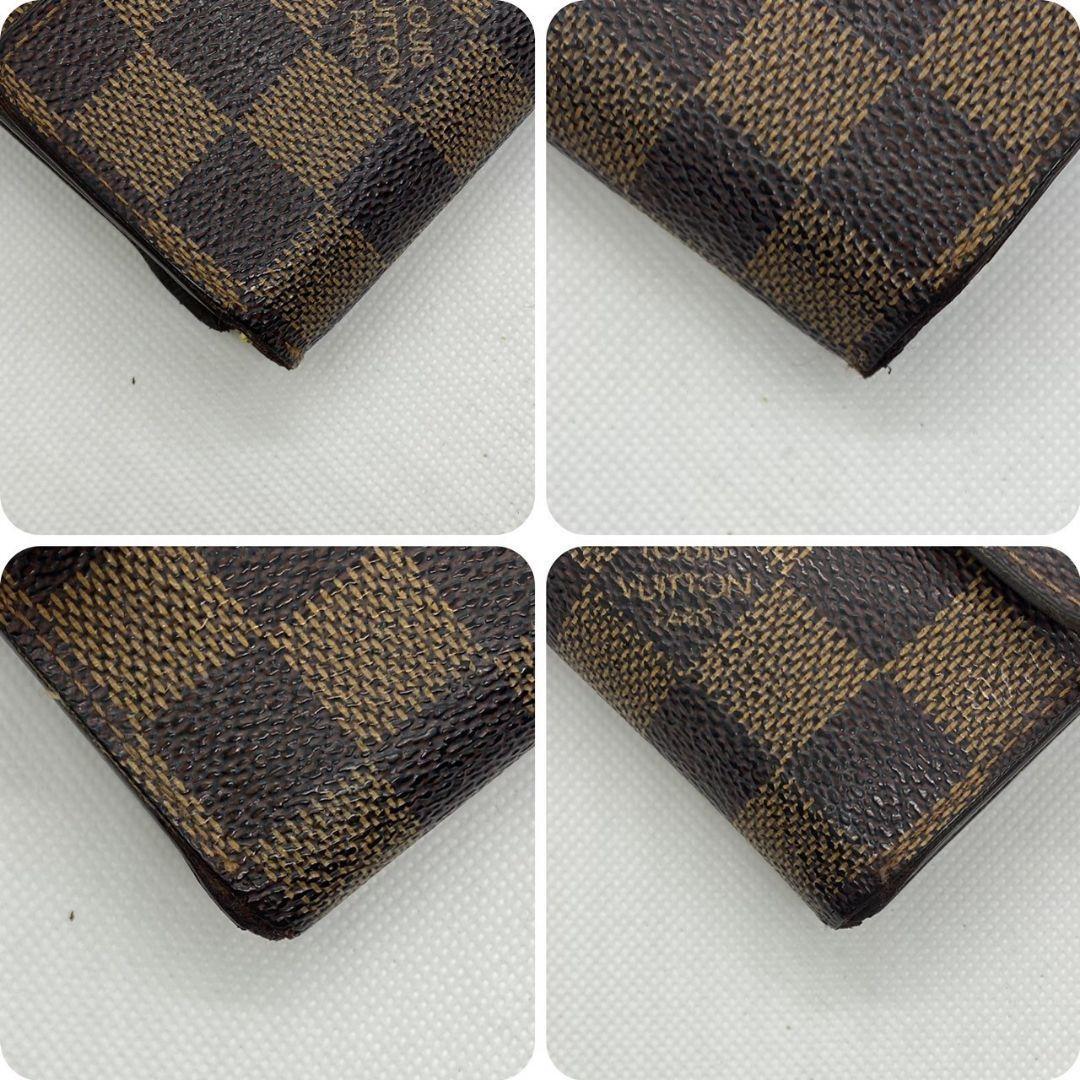 H47 美品 LOUIS VUITTON ルイヴィトン N61734 ダミエ ポルトフォイユサラ 二つ折り 長財布 ウォレット 小銭入れ レディース ブラウン系_画像9