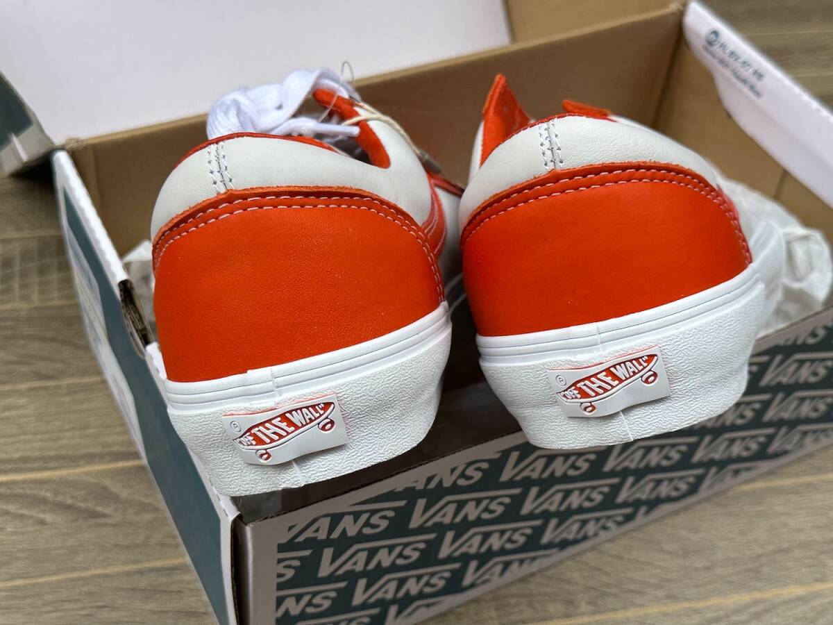 ◆モデル出品◆新品 26.5cm VANS VAULT STYLE 36 LX ボルト by バンズ オールレザースニーカー White Orange オールドスクール