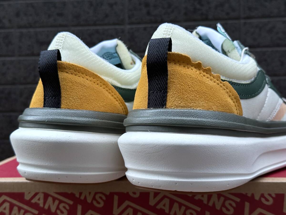 ◆モデル出品◆新品 27.0cm バンズ VANS UA Old Skool Overt Plus ComfyCush 'White Green Yellow' 希少配色スニーカー レア靴_画像9