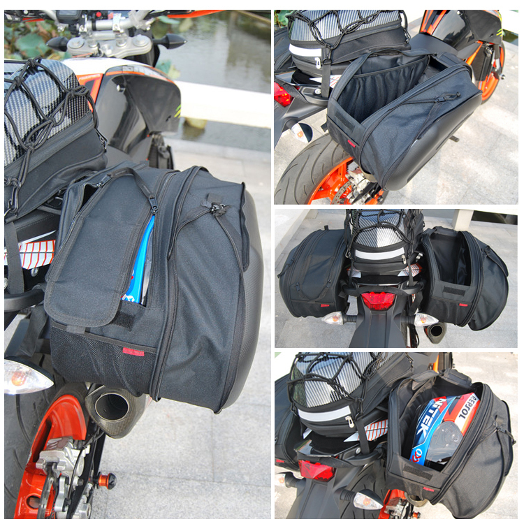 サイドバッグ サドルバッグ バイクバッグ シート 可変式 タンクバッグ 左右セット 汎用 レインカバー バイク用品 ツーリング 防水 ee280_画像4