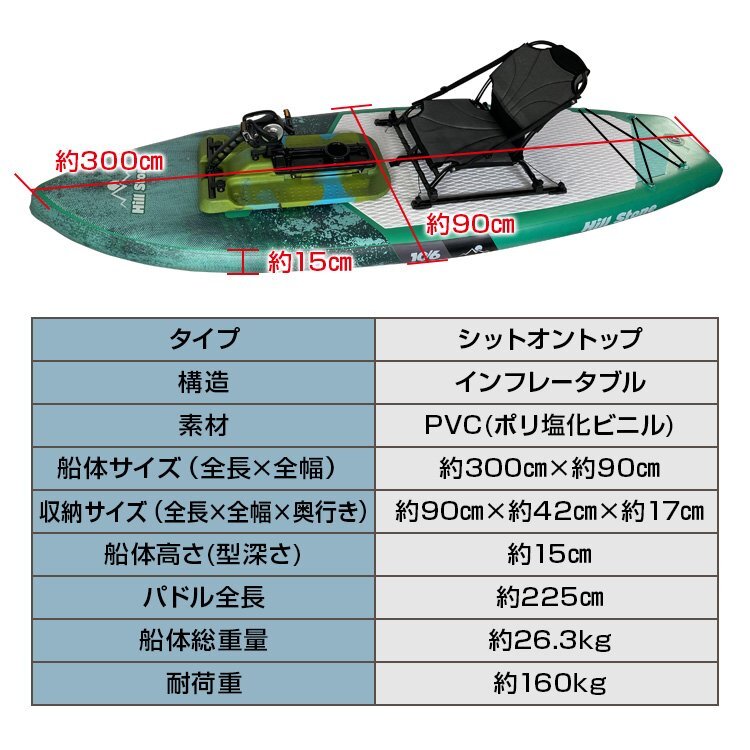 1円 ペダル式パドルボード 足漕ぎ カヤック SUP インフレータブル ペダル 釣り エアポンプ 海 フィッシング アウトドア 手漕ぎ 夏 od551の画像9