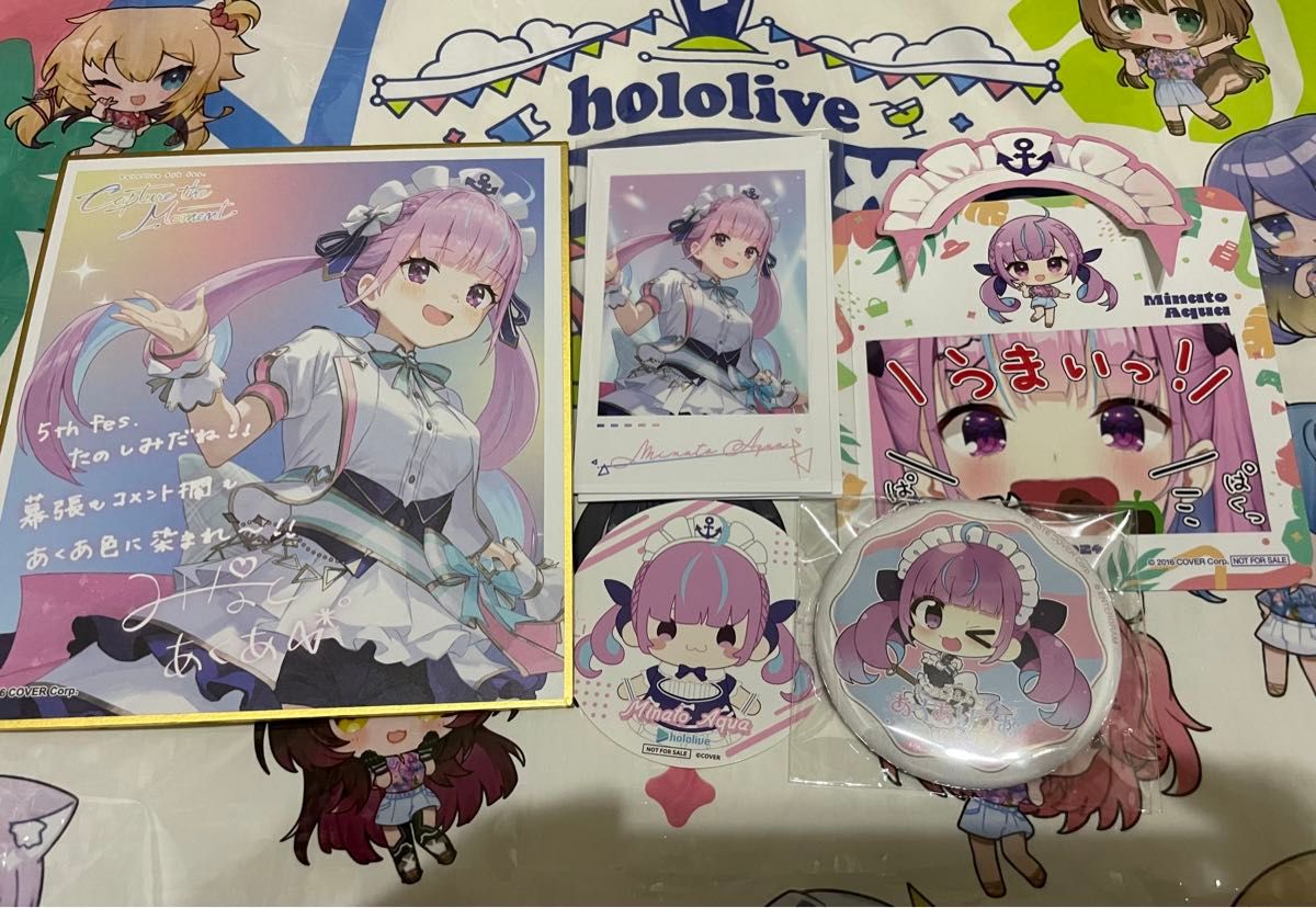 湊あくあ ホロライブ エキスポ expo 色紙 チェキ風カード まとめ 湊あくあ ホロライブ エキスポ expo 色紙 チェキ風カード まとめ