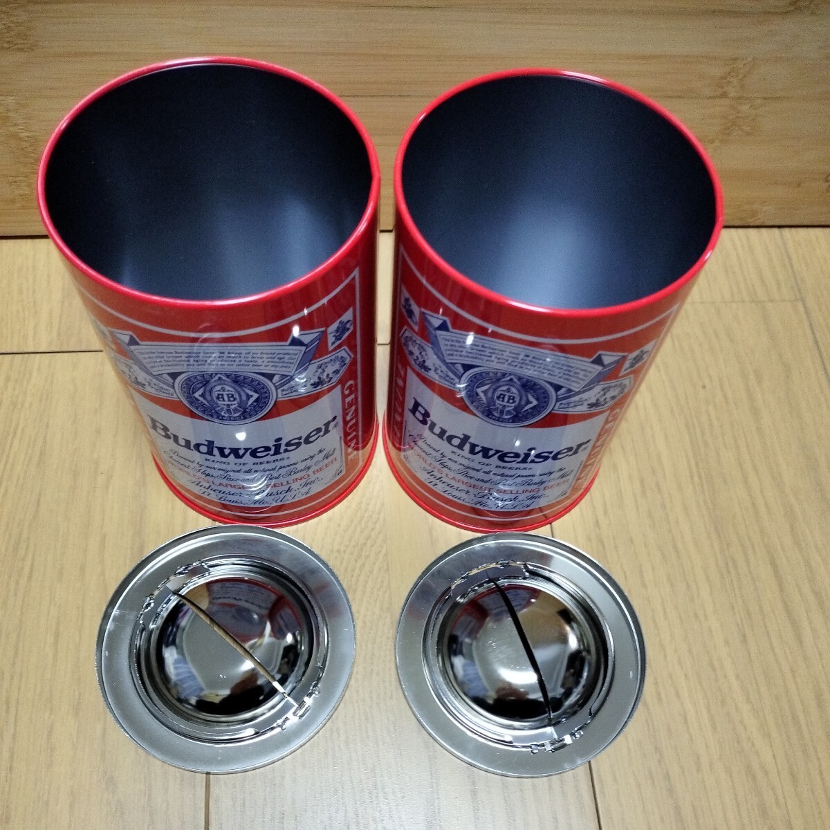 Budweiser≪缶 2個≫灰皿 小物入れ 空缶 スチール ブリキ 鉄製 Budweiser≪缶 2個≫灰皿 小物入れ 空缶 スチール ブリキ 鉄製