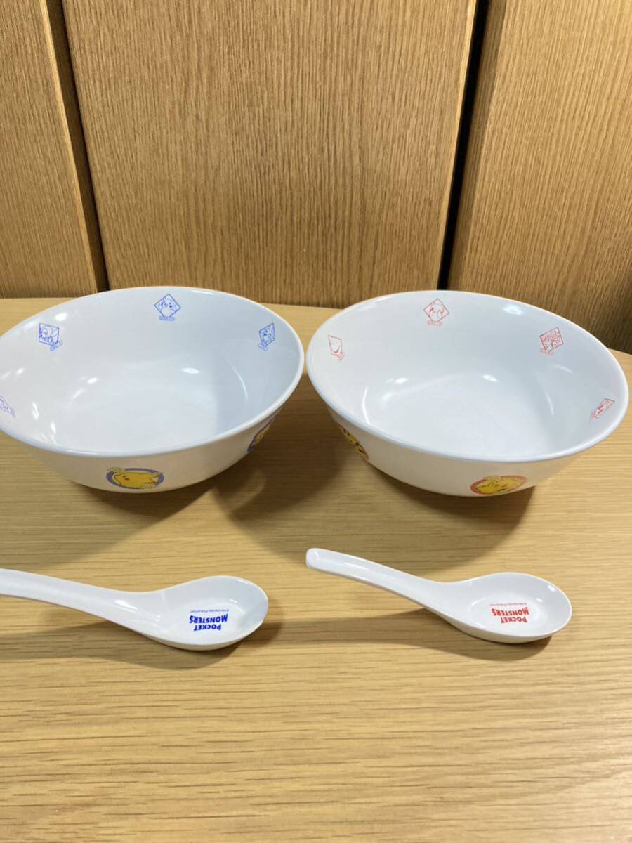 ▼ポケットモンスター≪どんぶり 2個 レンゲ 2個≫陶器製 丼 ラーメン丼 ピカチュウ ピチュー ポケモン