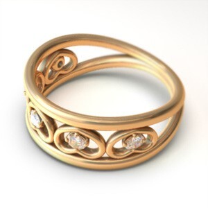 ダイアモンド 指輪 ハート 型 5ストーン 4月誕生石 18金ピンクゴールド 5連ハート_画像4