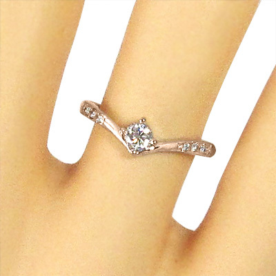 指輪 オーダーメイド 婚約 指輪 k18ピンクゴールド ダイヤモンド 4月誕生石_画像2