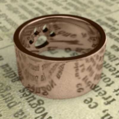 平打ちの 指輪 猫 スタンダード k18ピンクゴールド 約10mm幅 大サイズ 厚さ約1.4mm 肉球抜き_画像3