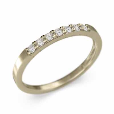平打ち リング ハーフ エタニティー リング 細い 指輪 天然ダイヤモンド k10イエローゴールド 幅約1.7mmリング 細め