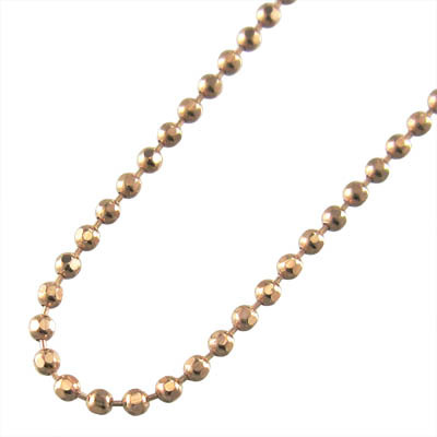 日本全国送料無料商品 特集 18金ピンクゴールド チェーン カットボールチェーン 1.0mm ゴールド