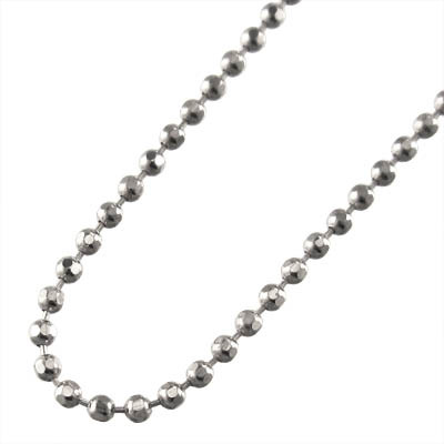 人気ランキング チェーン 1.0mm 18金ホワイトゴールド カットボールチェーン ネックレス ホワイトゴールド