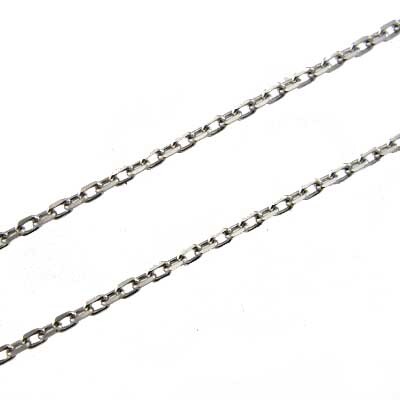 【国内発送】 18金ホワイトゴールド チェーン アズキチェーン 0.34mm ホワイトゴールド